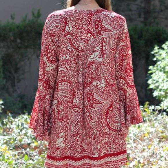 UMGEE Tunic Dress with Long Bell Sleeves - Picture 2 of 3